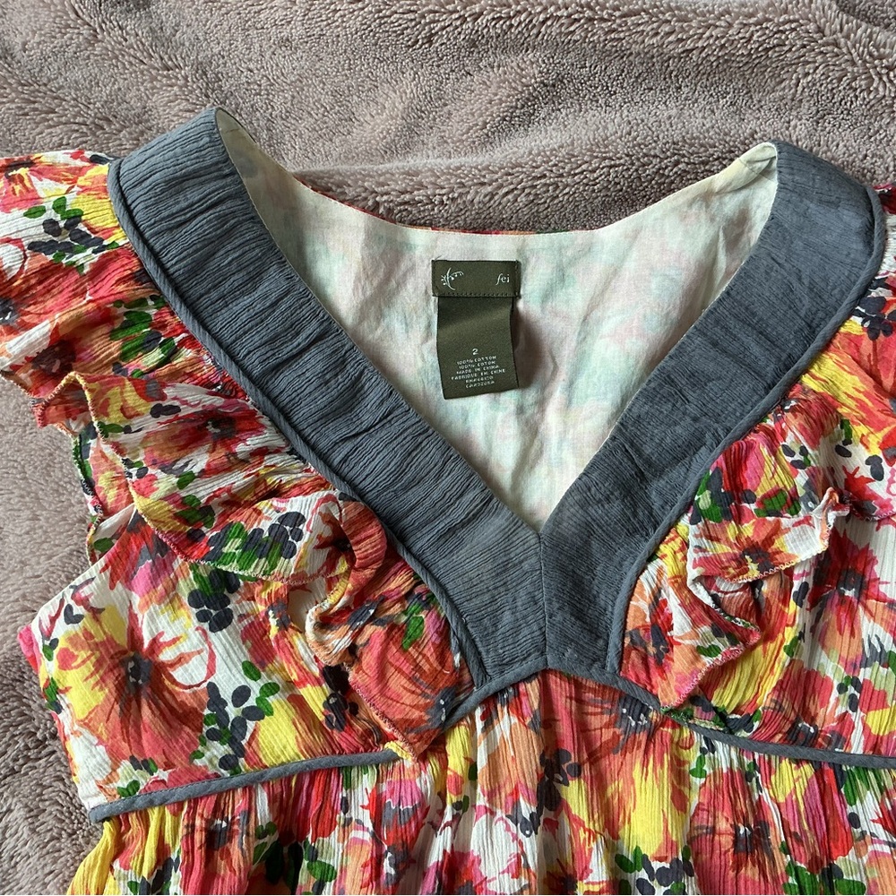 Floral Ruffle Blouse - Multicolor - Picture 2 of 6